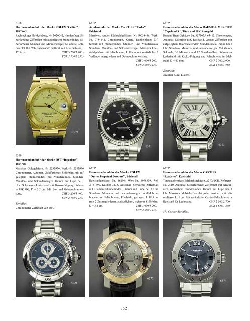 Schmuck, Taschen- und Armbanduhren - Galerie Fischer Auktionen ...