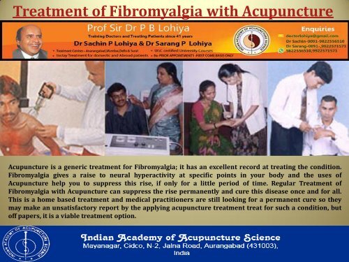 Treatment of Fibromyalgia with Acupuncture, Herbal Medicine and Exercise