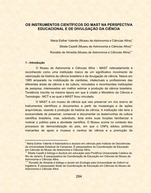 Coleção MAST: 30 Anos de Pesquisa Volume 2