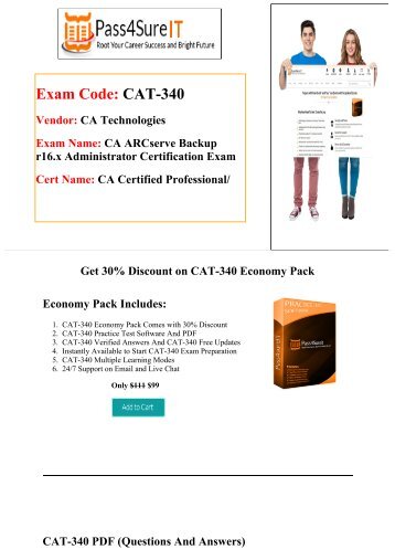 Pass4sure CA Technologies CAT-340 Exam Q&A Updated 2015