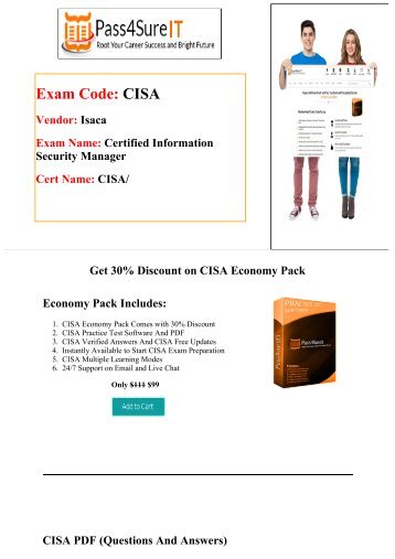 Pass4sure Isaca CISA Updated Questions