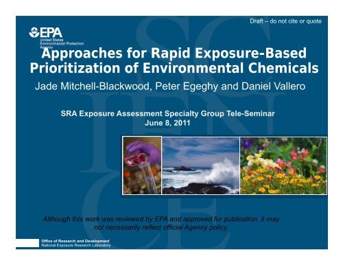Approaches for Rapid Exposure-Based Prioritization of ...