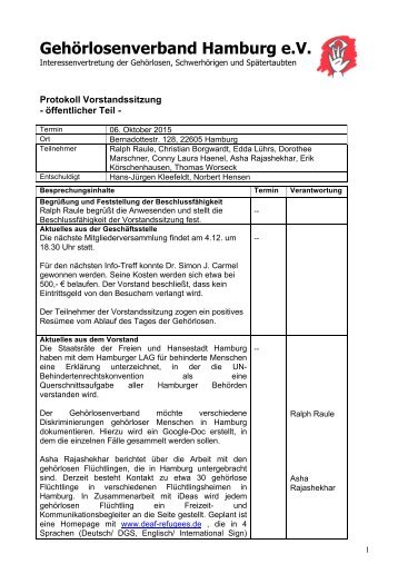 2015-10-06 Vorstandssitzung