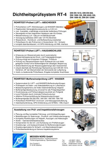 ROHRTEST-4 - Dichtheitsprüfsystem - Dichtheitsprüfkoffer - Druckprüfkoffer für die Luft-, Wasser-, Unterdruck- und Hochdruckdichtheitsprüfung