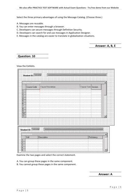 Pass4sure Oracle 1Z0-241 Real Exam Q&A Updated 2015