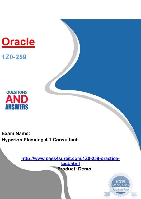Pass4sure Oracle 1Z0-259 Exam Questions & Practice Tests