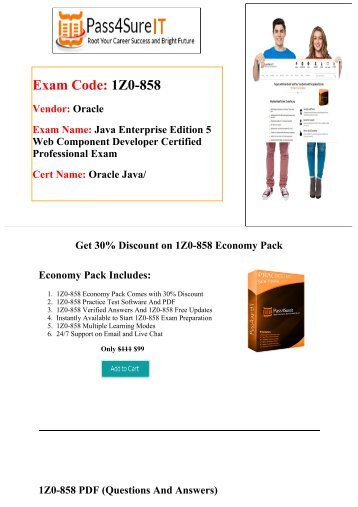 Pass4sure Oracle 1Z0-858 Real Exam Q&A Updated 2015