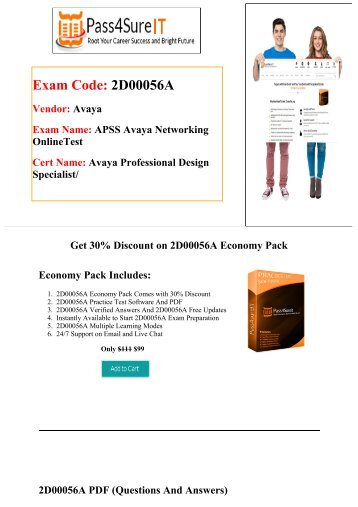 Pass4sure Avaya 2D00056A Exam Questions - 100% success Guaranteed