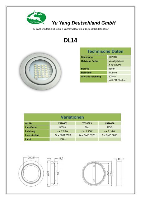 Datenblatt DL14