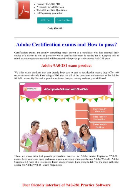 Pass4sure Adobe 9A0-281 Exam Preparation Material For Best Results