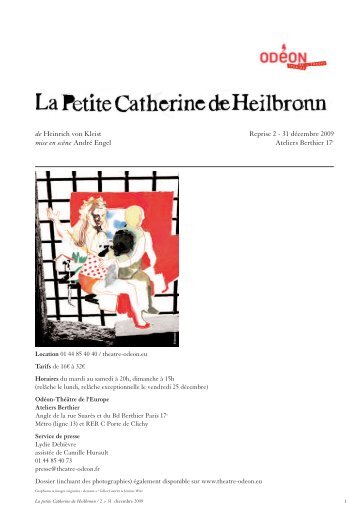 La Petite Catherine de Heilbronn - Odéon Théâtre de l'Europe