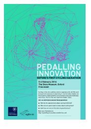 Pedalling Innovation - Oxford's first cycle data hackathon - INVITATION