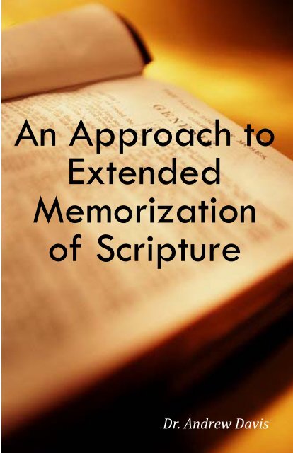 An Approach to Extended Memorization of Scripture