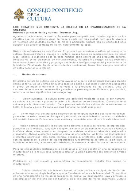1 - LOS DESAFÃ OS QUE ENFRENTA LA IGLESIA EN LA ... 1 - LOS DESAFÃ OS QUE ENFRENTA LA IGLESIA EN LA ...