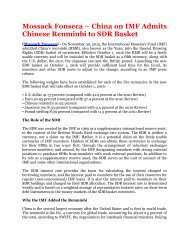 Mossack Fonseca – China on IMF Admits Chinese Renminbi to SDR Basket