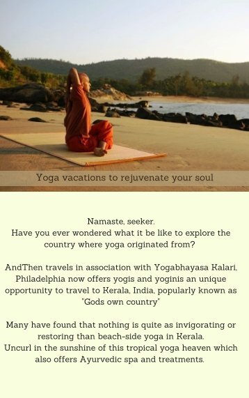 Luxury Yoga vacation to Kerala