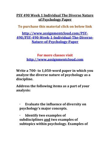 diverse nature of psychology paper