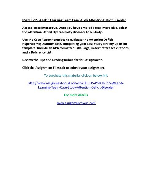 10 Psychology Case Study Template