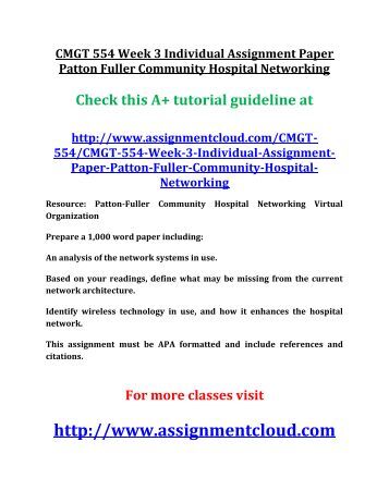 cmgt 554 week 5 Author: f85ac887c6f, catalog: cmgt 554 week 2 dq 1, published: dec 28, 2015 for more course tutorials visit wwwcmgt554com communication is an essential asset of all businesses however, most non-it users rarely understand how this communication takes place. cmgt 554 week 5 Author: f85ac887c6f, catalog: cmgt 554 week 2 dq 1, published: dec 28, 2015 for more course tutorials visit wwwcmgt554com communication is an essential asset of all businesses however, most non-it users rarely understand how this communication takes place.