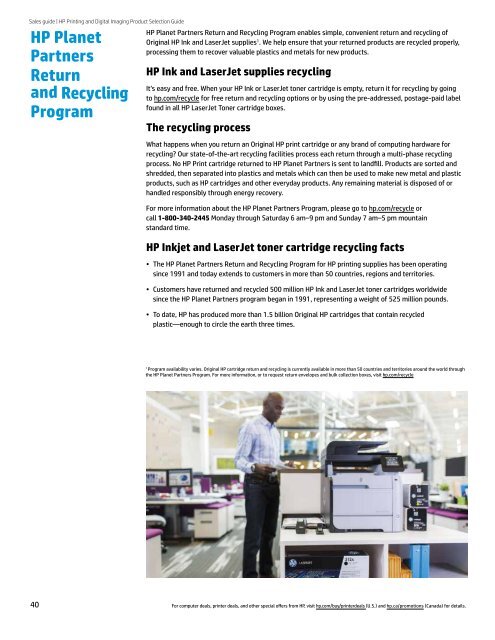 HP Printing and Digital Imaging Product Selection Guide