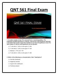 QNT 561 Final Exam Question With Answers