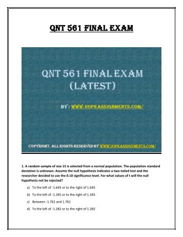 mymathlab qnt 561 Collect the newest qnt 561 final exam course matters and study guide final exam mymathlab, qnt 561 final exam 2013, qnt 561 week 2. mymathlab qnt 561 Collect the newest qnt 561 final exam course matters and study guide final exam mymathlab, qnt 561 final exam 2013, qnt 561 week 2.