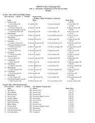 2008 WVC Boys Swimming Meet Feb. 2 - Hosted by Tomahawk at ...