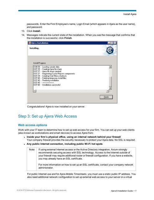 Ajera 8 Installation Guide