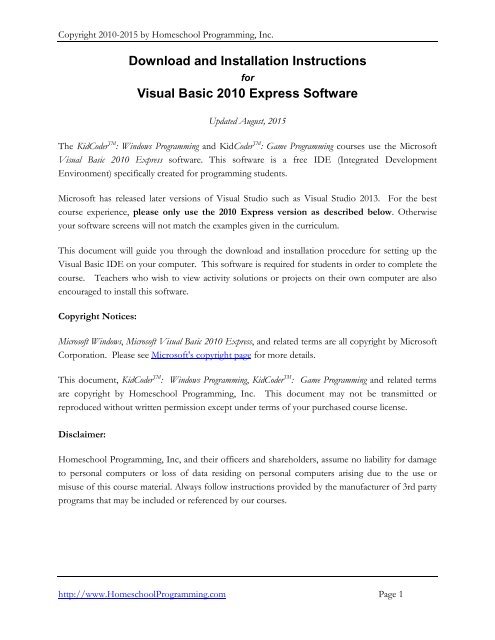 visual basic 2010 express for mac