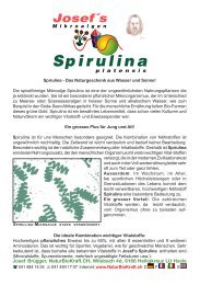 Josefs Naturbiokraft Spirulina Prospekt