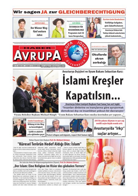 EUROPA JOURNAL - HABER AVRUPA DEZEMBER 2015