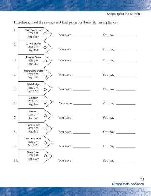 Everyday Math Skills Workbooks series - Kitchen Math