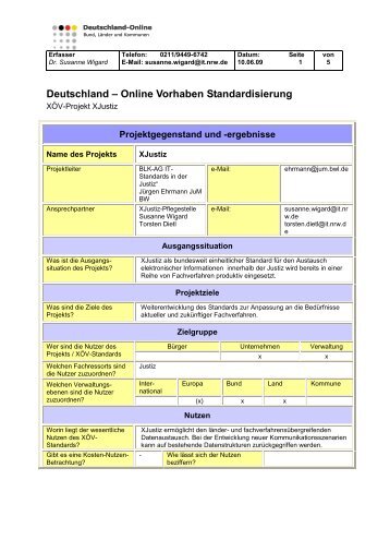 Deutschland – Online Vorhaben Standardisierung - XÖV