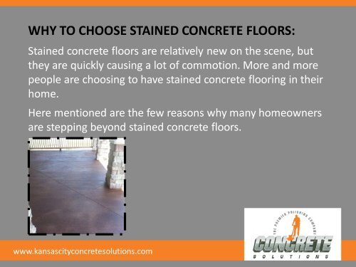 Why to Choose Concrete Staining Floors