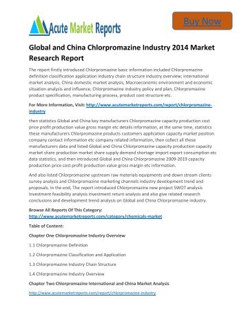 Global and China Chlorpromazine Industry 2014 Market Research Report