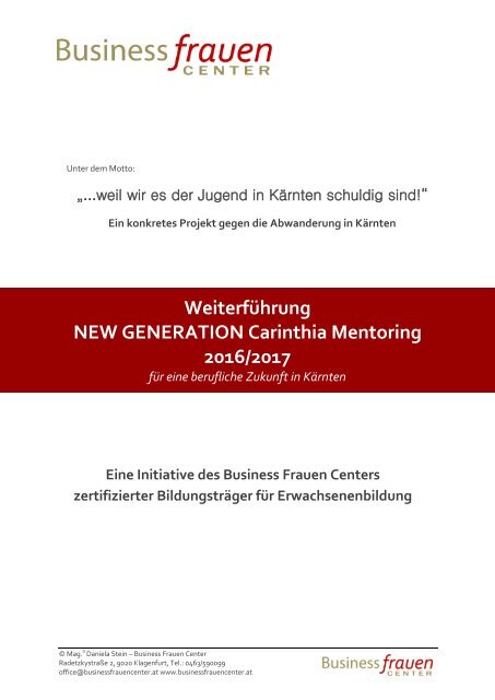 NEW GENERATION Carinthia Mentoring-2017