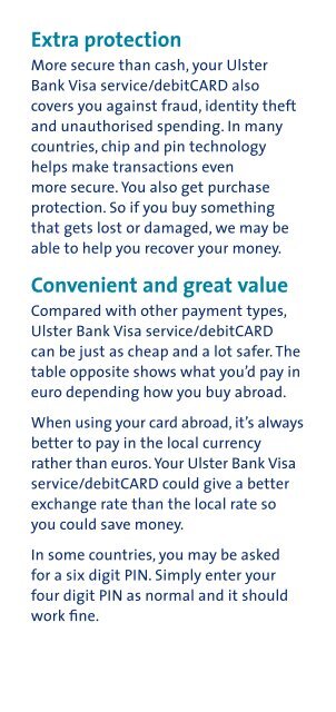 Managing your money abroad - Ulster Bank