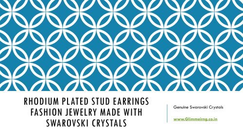 Rhodium Plated Fashion Stud Earrings Jewellery for Women made with Swarovski Crystals