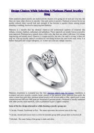 Design Choices While Selecting A Platinum Plated Jewellry Ring