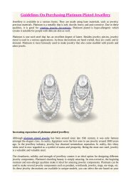 Guidelines On Purchasing Platinum Plated Jewellery