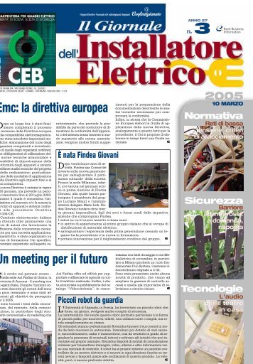 Dossier Soluzioni & prodotti ‘Una soluzione innovativa’ - Il Giornale dell'Installatore Elettrico n. 3 - 10 marzo 2005 - Anno 27  