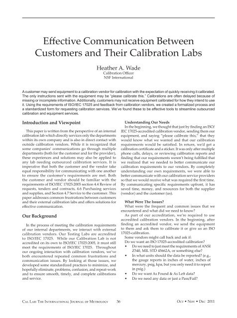 Magazine – PDF - Cal Lab Magazine