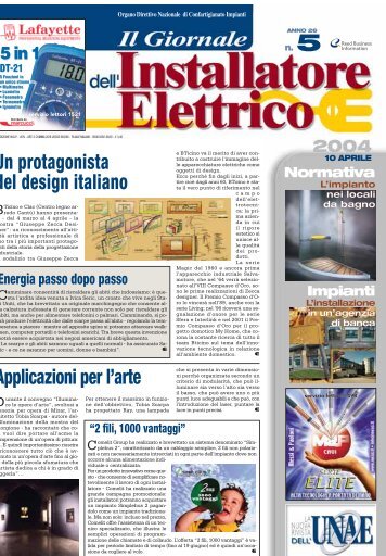 Vetrina Installazione civile ‘Soluzione hi-tech per il videocontrollo domestico’ - Il Giornale dell'Installatore Elettrico n. 5 - 10 Aprile 2004 - Anno 26