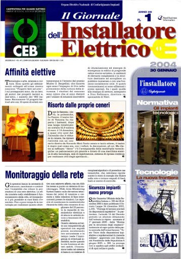 Vetrina I Relè ‘Interfacce relè per varie esigenze’ - Il Giornale dell'Installatore Elettrico n. 1 - 30 Gennaio 2004 - Anno 26