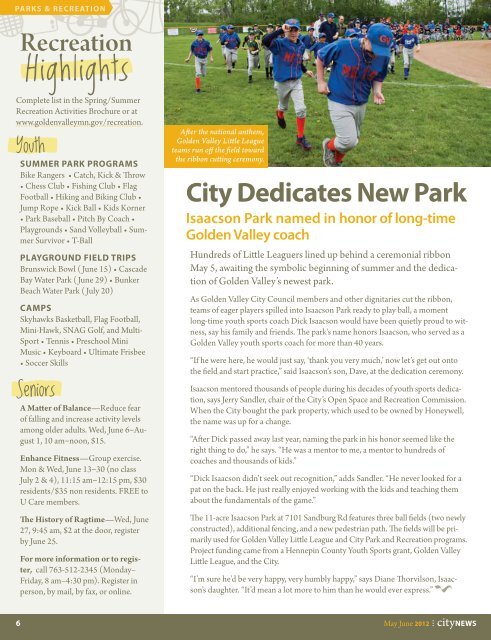 Golden Valley CityNews - May June 2012 - City of Golden Valley