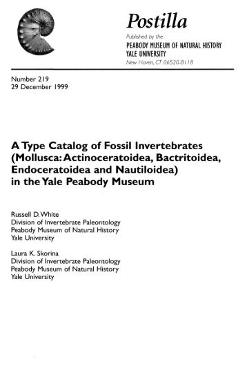 Postilla - Peabody Museum of Natural History - Yale University