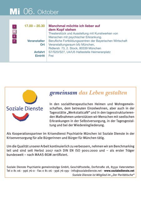 Oktober - Münchner Woche für Seelische Gesundheit