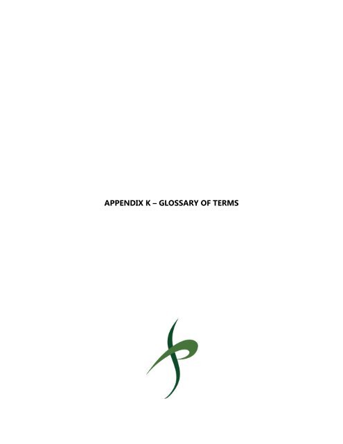 APPENDIX K – GLOSSARY O