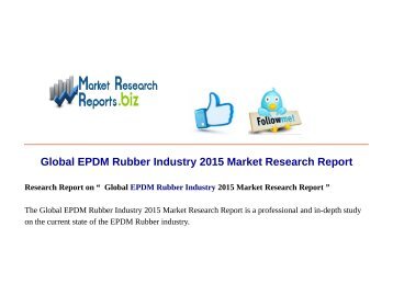  Global EPDM Rubber Industry 2015 Market Research Report 