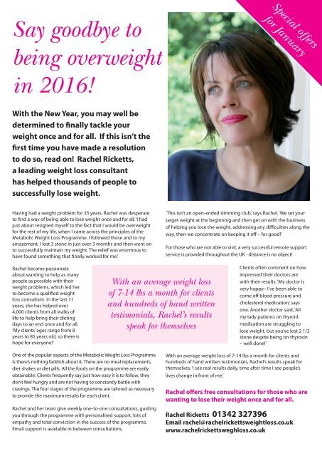 Surrey Homes | SH15 | January 2016 | Health & Beauty supplement inside